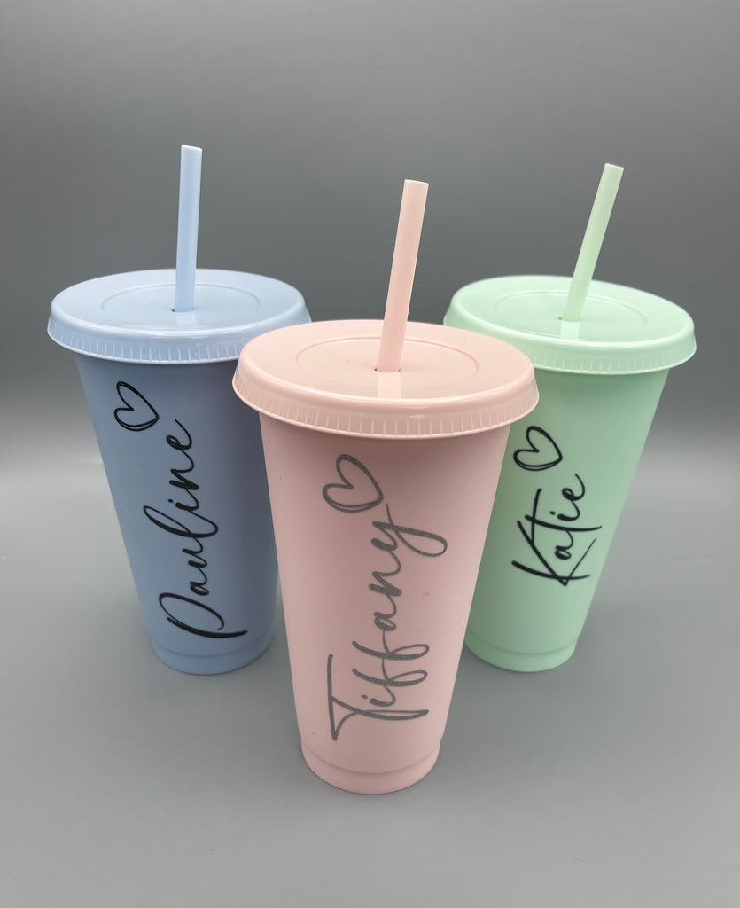 Double Insulated Slim Cold Cups with Straw – Loved by Lola UK