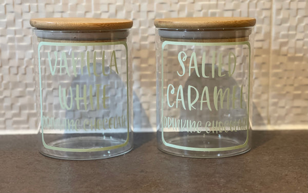 Personalised 2 and 3 Tier Glass Jars with Bamboo Lids, Mrs Hinch inspired